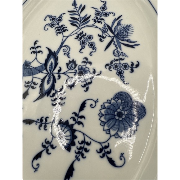 Vintage Blue Danube Japan 12" x 9" Oval Serving Platter Blue Onion Ln - Picture 2 of 4